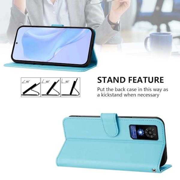 [LCS]Ensfarget PU-deksel til TCL 501 Sky Blue
