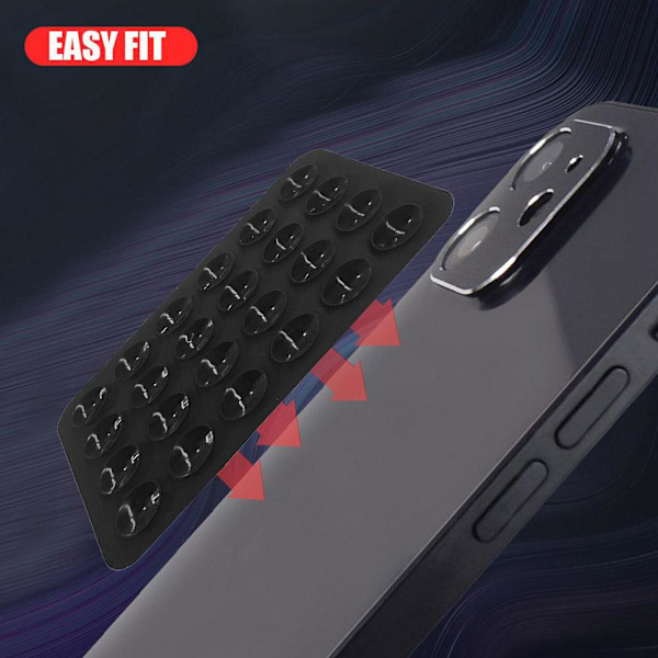 Silikon sugekopp for mobiltelefonfeste Sugekopp med bakside black 1pcs