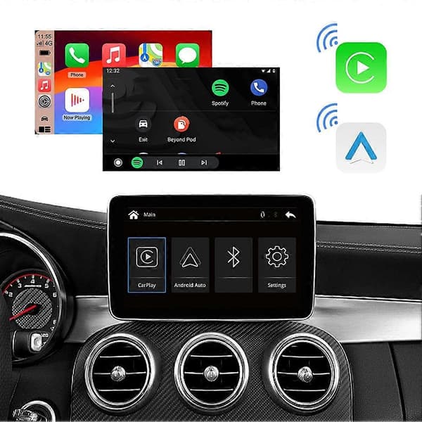 Trådløs Carplay Android Auto-dekoder til Mercedes Benz NTG4.5 2012-2015 Plug and Play AI-dekoderboks Black