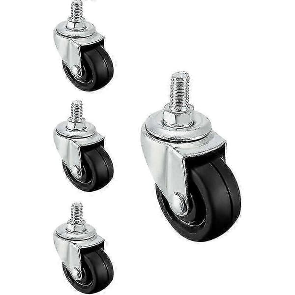 [LCS]4 gummihjul 40 mm diameter med M8 gevindstang til montering