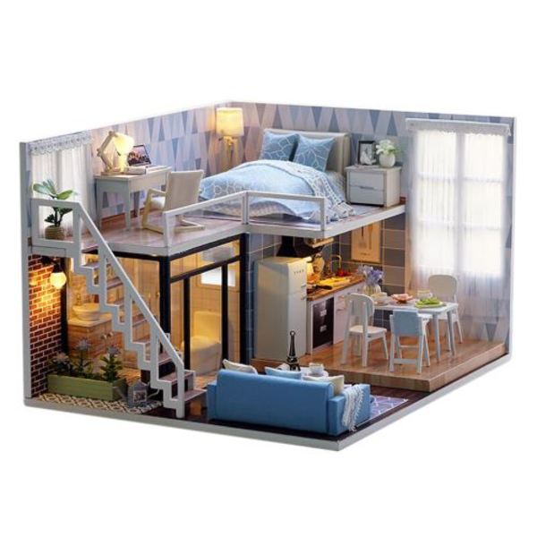 3D Trä Dockhus DIY Möbler Miniatyr Modell Julklapp