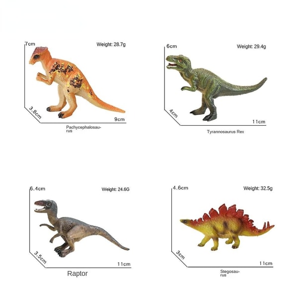 16st/ set solid dinosauriemodell järnförpackad set simul