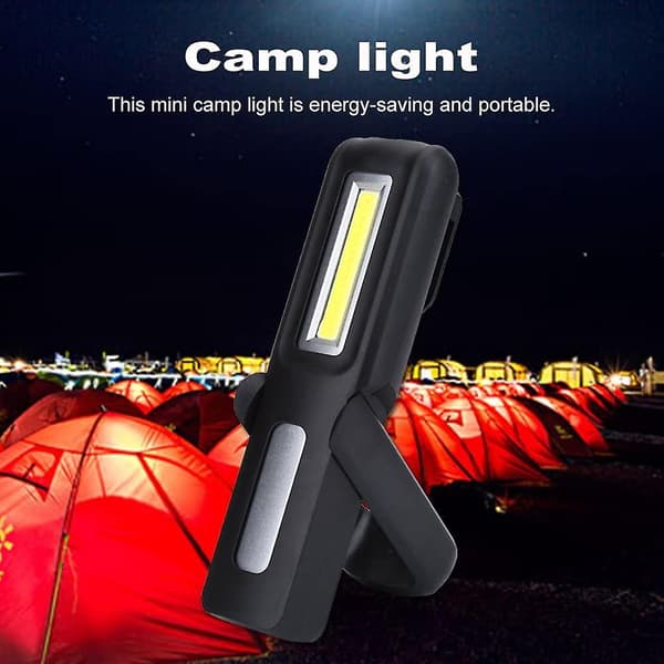 [LCS] Cob Led Walkman USB-valo ladattava Cob-työlamppu monitoiminen taskulamppu ripustuskoukulla, (musta) black