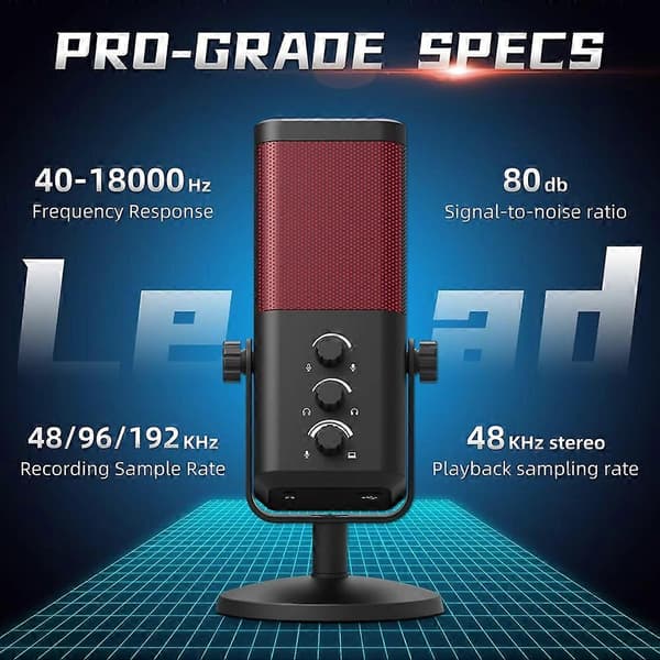 M7 RGB Gaming Mikrofon Professionel Dynamisk Kardioid Kondensator Studie Broadcast Stemme Podcasting Computer Gaming Mikrofon Black