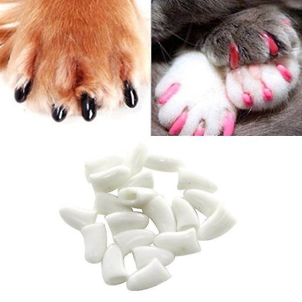 20 ST Silikonmjuka Cat Nail Caps / Cat Paw Claw / Pet Nail Pro