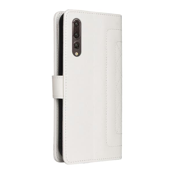 [LCS]Läder Flip Telefonfodral Kompatibelt med Huawei P20 Pro White