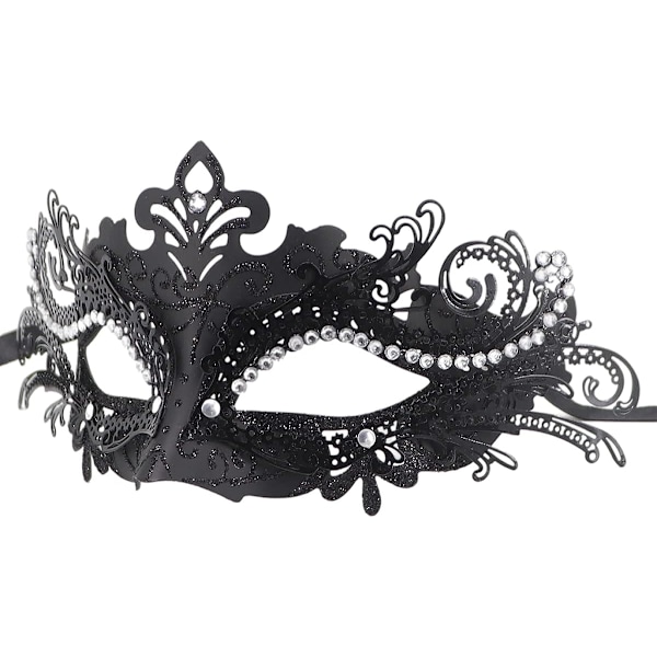 Par Maskeradmask Metall Järn Fjäril Balmask (Svart) 2 Stycken black