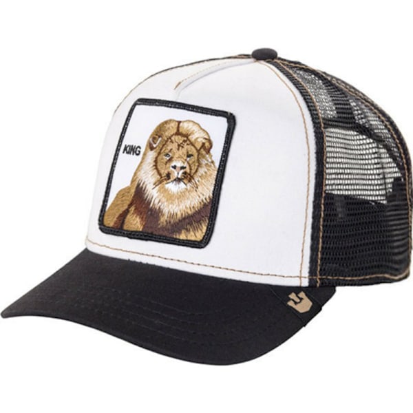 Farmdyr Trucker Baseball Cap Hat Mesh Style Mænd Kvinder Hip Hop Bros, justerbar Baseball Hat qd bes old lion king white