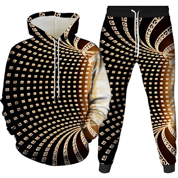 Eurooppa ja Yhdysvallat Uusi Miesten Huppari 3D Väripyörre Painettu Baseball-vaatetus Syksy ja Talvi Kaksiosainen Setti 4XL 3 4XL