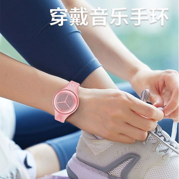 Ny bärbar trådlös watch set Svettsäker och vattentät mini bärbart kortarmband Bluetooth högtalare (band + högtalare + 8g minneskort)-grå