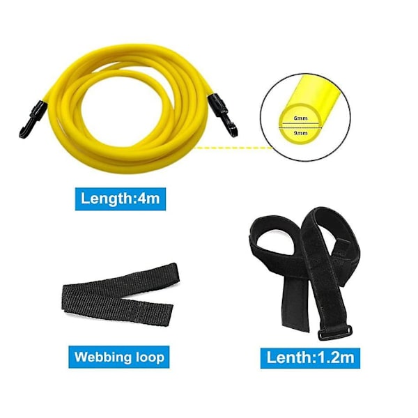 Simträningsbälten Simbungee-snören Motståndsband Simträningsutrustning YELLOW