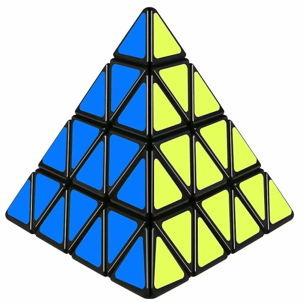 4x4 Pyramidkub, Pyramid Speed Cube 4x4x4 Magisk Kub Pussel Leksak Svart