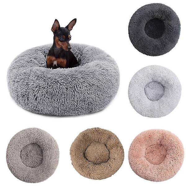 Kissa Koiran Sängyt Talvi Lämmin Nukkuma Sohva Donitsi Pesä Pyöreä Lämmin Sänky Lemmikkitarvikkeet light gray