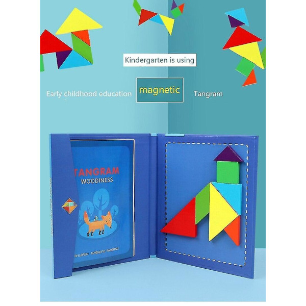 Tangram Puzzle Kid Hantverk Montessori pedagogiska leksaker 1 2 3