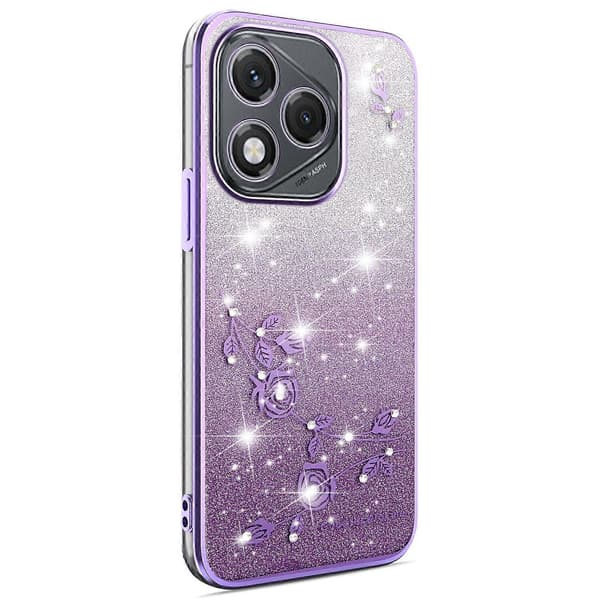[LCS]KADEM For Honor 400 Lite 5G Fodral Blomma TPU Flexibelt Gradient Mobilskal Lila