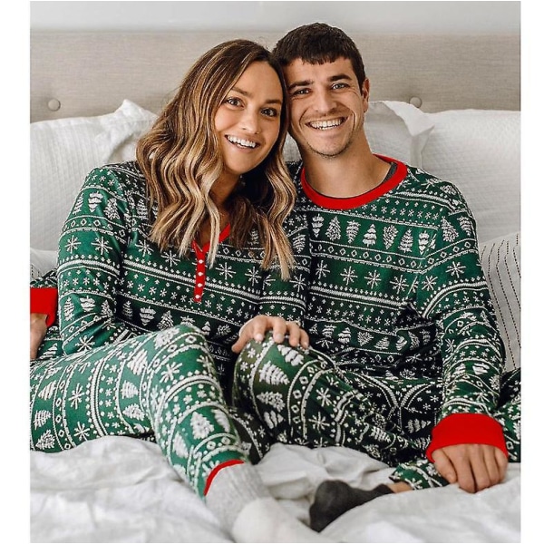 Jul Familj Julgran Tryck Pyjamas Matchande Set Mom L