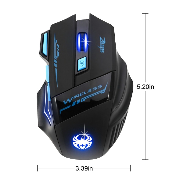 Bakgrundsbelyst Trådlös LED Gamingmus
