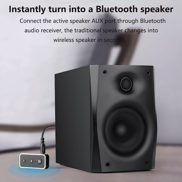 Bluetooth 5.0 aux adapter, modtager til lydbilkit, bærbar