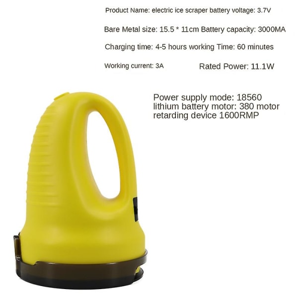 Elektrisk USB Isskrape Elektrisk Snøskrape Multifunksjonell Bilglass Avriming Yelow