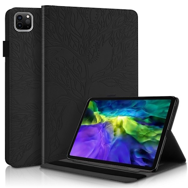 Præget PU læder tablet cover til Apple Ipad Pro 11 tommer 2020 black