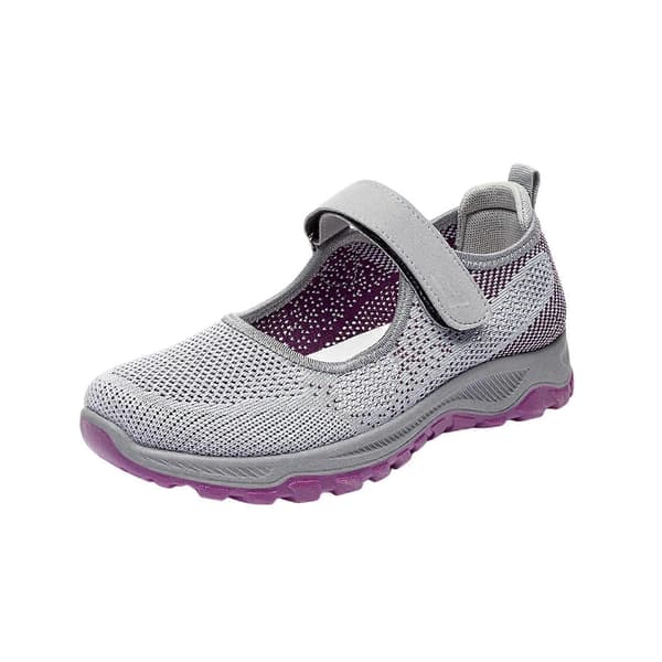 Kvinner Eldre Mesh Joggesko Sklisikre Hverdagssko Flate Pustende Joggesko 39 Gray 38 Size