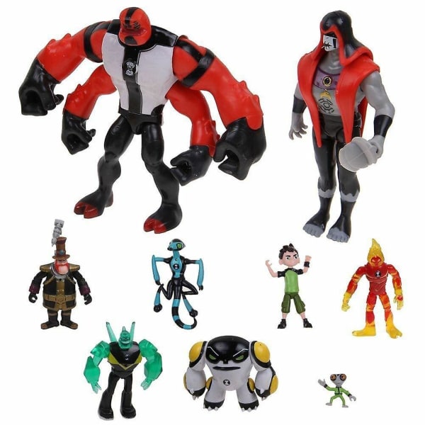 9 st Ben10 Actionfigur Leksaksset Fyra Armar Leksaker