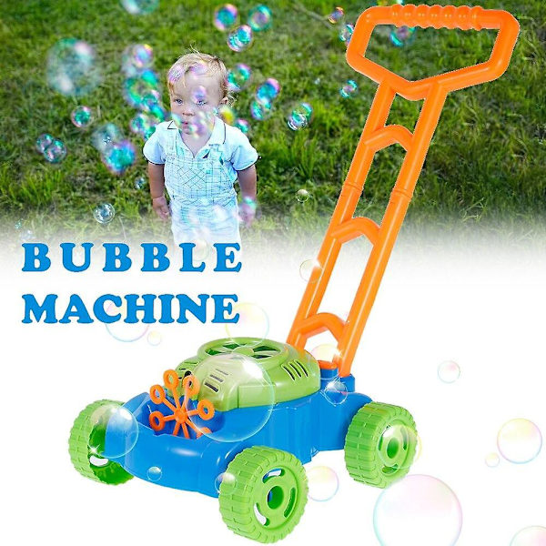 Barn Handtryck Bubbelbil Bubbelgräsklippare Utomhusleksak Walker Tryck Bubbelmaskin