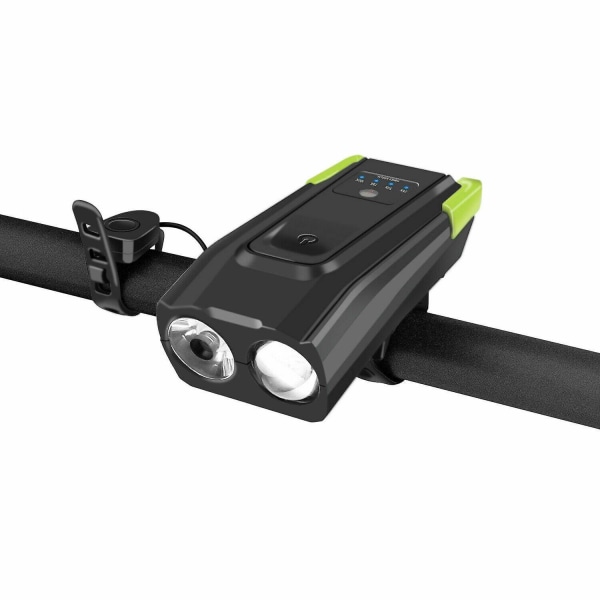 USB Uppladdningsbar Led Cykelstrålkastare Cykelstrålkastare Framlampa Cykling + Horn