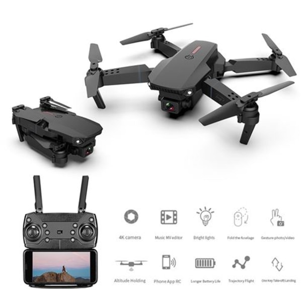 Drone X Pro, WIFI, Med 1080P HD-kamera - Svart
