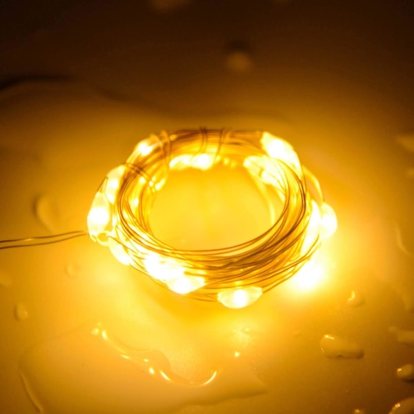 Vinflasklampor med kork, 10-pack batteridrivna LED-korkformade silvertrådslampor (varmvita)