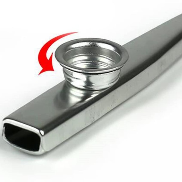 Kazoo Silver aluminiumlegering med 16 st membran och förvaringsväska Flöjtmembran Mun Kazoos musikinstrument