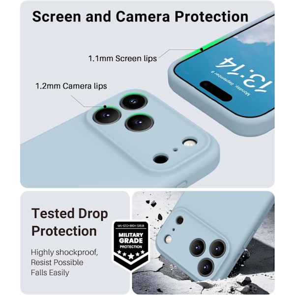 [LCS] Ultra-thin MagSafe Case for iPhone 17 Pro Max - Soft Liquid Silicone Protective Cover iPhone 17 Pro Max iPhone 17 Pro Max bleu bébé