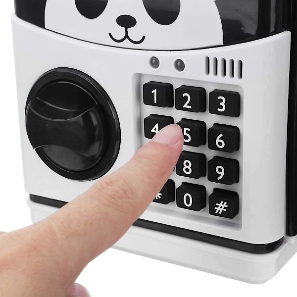Panda Elektronisk Spargris ATM Lösenord Pengabox Kontanter Mynt Sparbox Bank Säkerhetsbox Automatisk Insättning Sedel Julgåva