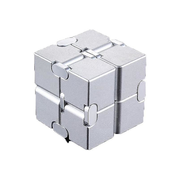 Stressreducerande Infinity Cube Portabel Dekompressionsleksak silver
