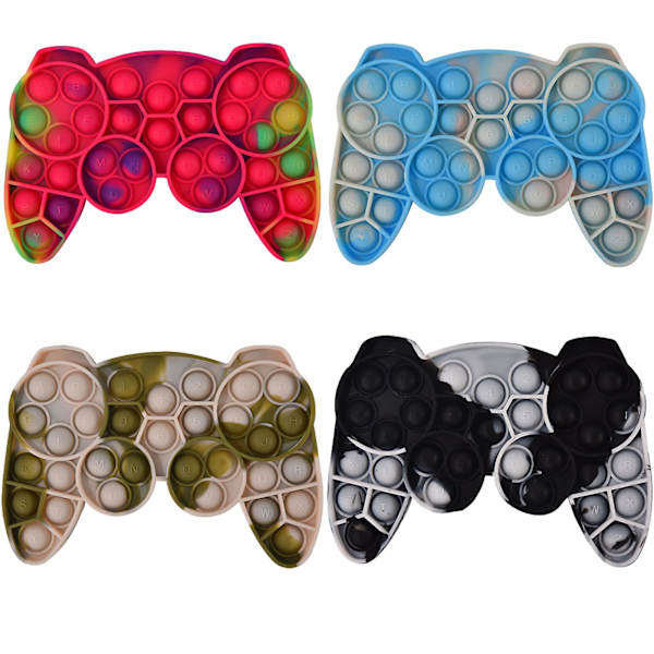 Fidget Legetøj Controller Gamepad Form, Stress Relief Silikone Legetøj Kompatibel med Børn Voksne 4 Colors Set B
