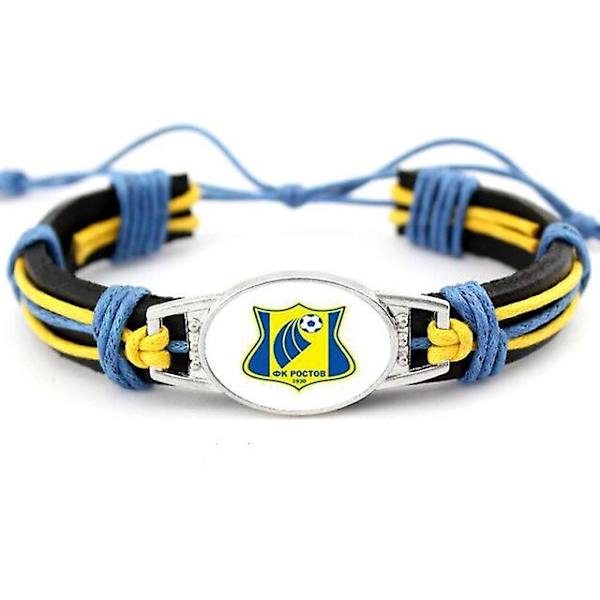 Moskva Fotboll Ryska Premier League Berlocker Äkta Läderarmband & Armringar Fans Handflätade Smycken