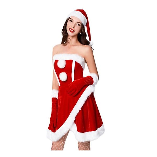 Kvinnors Miss Santa Kostym Sexig julpynt red M