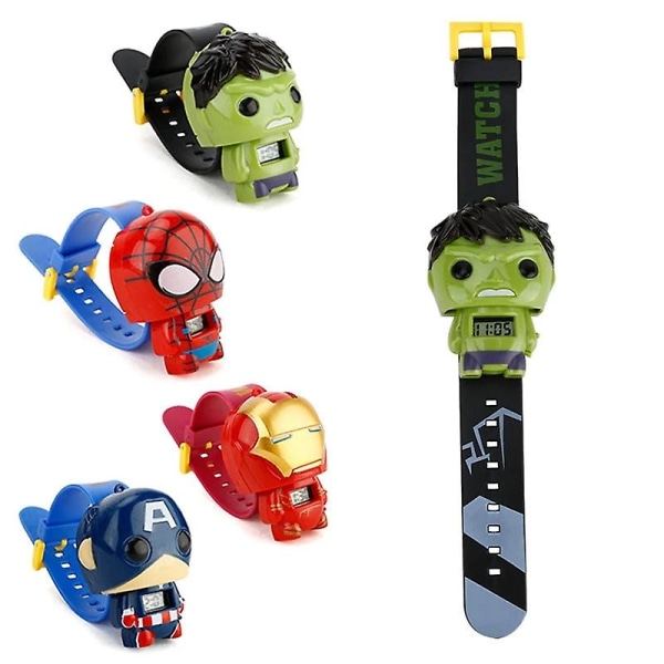 The Avengers Elektronisk Klocka Spider Man Captain America Hulk Deformationsleksaker Hulk