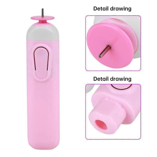 [LCS]Juya Quilling Tool, 2 i 1 Quilling Slotted Tool Papirrullende Elektrisk Pen Pink