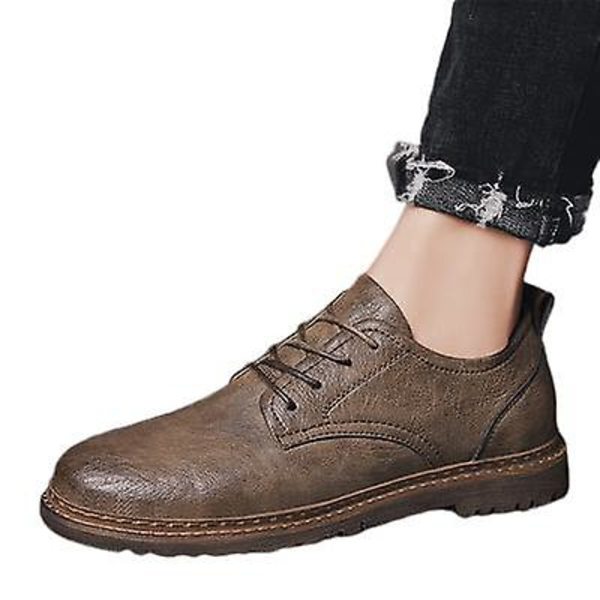 Små Lædersko Casual Trendy Herresko Increased brown 44