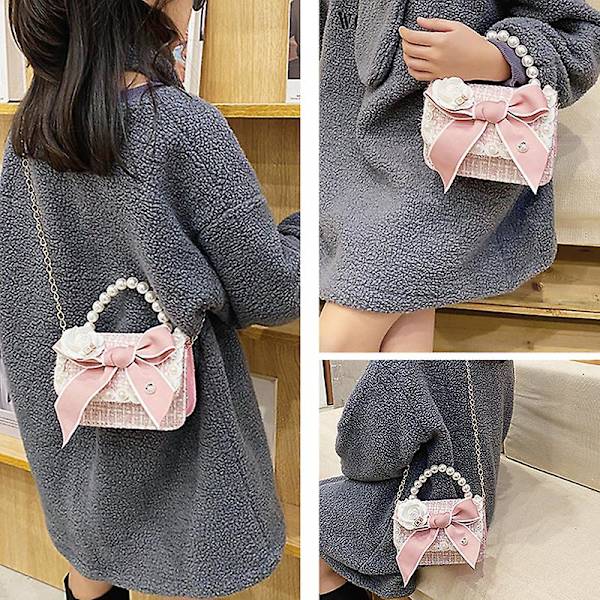 Flickor Prinsessstil Axelväska Handväska  Crossbody Väska, barnpresent Pink
