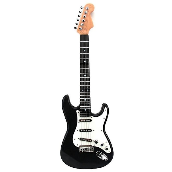 Svart 6-strängad elektrisk gitarr musikinstrument för barn e