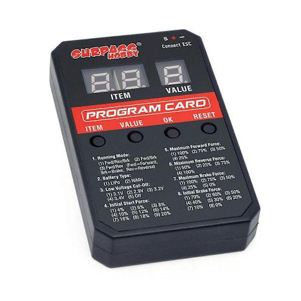 [LCS]SURPASS HOBBY V2 LED-programkort kompatibelt med ESC-hastighedsregulator RC-bil