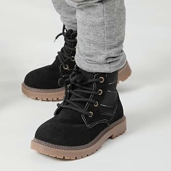 Småbarnsgutter Jenter Støvler Barnas arbeidsstøvler Vinter Uggs snøring utendørs tursko