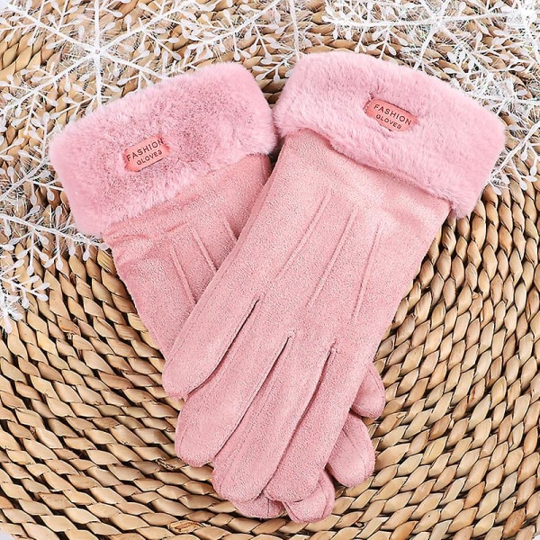 Mjuka Damhandskar i Mockaimitation för Kallt Väder pink