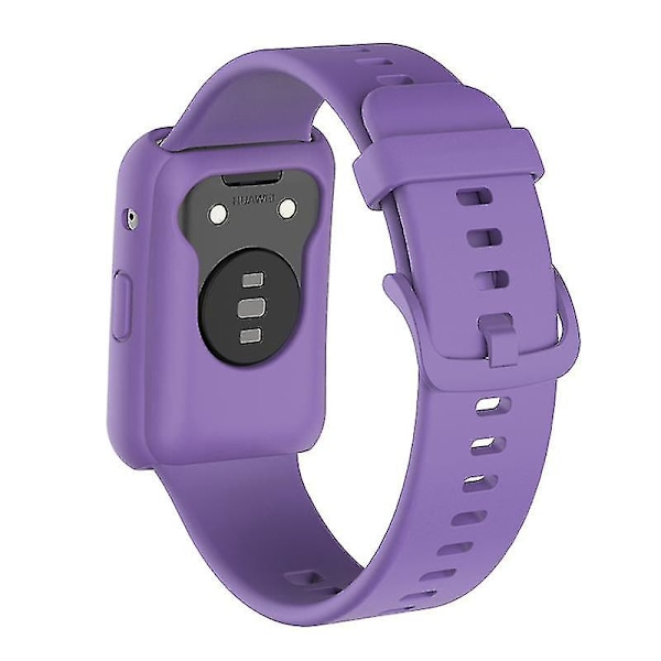 Silikonarmband för Huawei Watch Fit, Ersättningsarmband + Repsäkert Klockfodral Lila, Lila Style N Huawei Watch Fit Purple, Purple