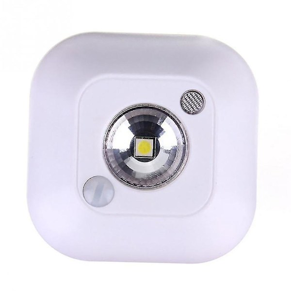 LED Sensor Nattlampa Dubbel Induktion Pir Infraröd Rörelsesensor Lampa Magnetisk White