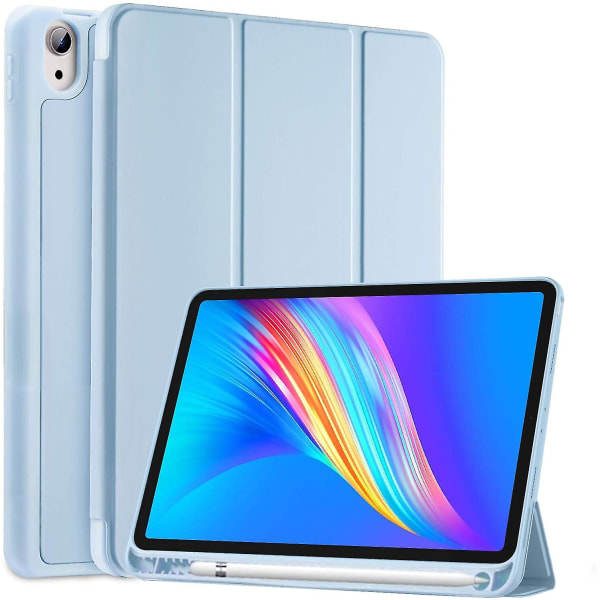 Skal för Ipad Air 4:e generationen 2020 med pennhållare, Ipad Air4 10,9 tums skal, Stöttåligt smart skal blue2