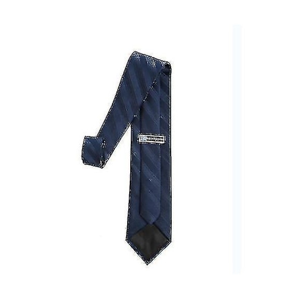 Klassisk Slim Slips for Menn i Ensfarget Design Dark Blue