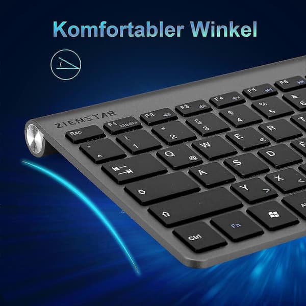 25-26 Mini trådløst tastatur med USB-modtager, tysk layout (qwertz)